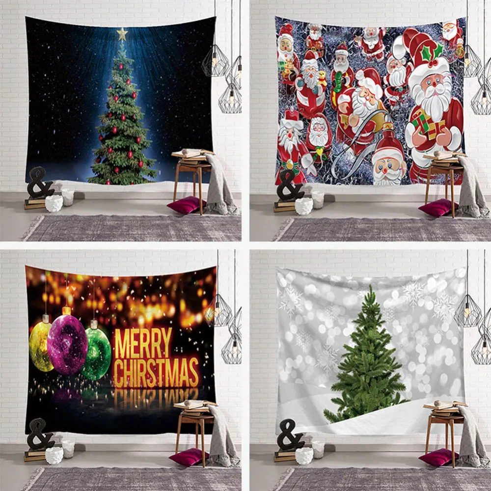 Christmas Wall Hanging Tapestry Xmas Art Home Ornament Blanket Decor US