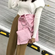 Простая Женская портативная женская сумка через плечо Студенческая сумка для покупок Женский Повседневный пляжный мешок