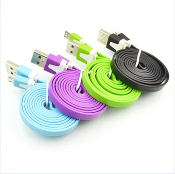 

1m High Quality Flat Design Charge Data Cable For Samsung Nokia HTC Xiaomi Charge V8 Data Wire Free Shipping