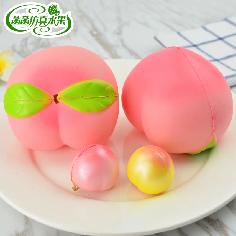 

Artificial food peach advanced PU slow rebound material size artificial fruit peach soft
