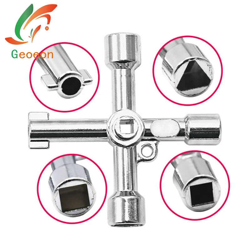 

Multifunction 5 In 1 Cross Switch Key Wrench Universal Triangle Wrench Key Plumber Keys Train Electrical Cupboard Box Alloy D52