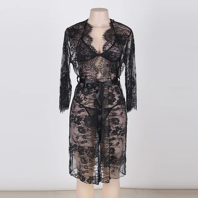 Ohyeahlover Sexy Lingerie Transparent Babydoll Dress Robe Sexy Club