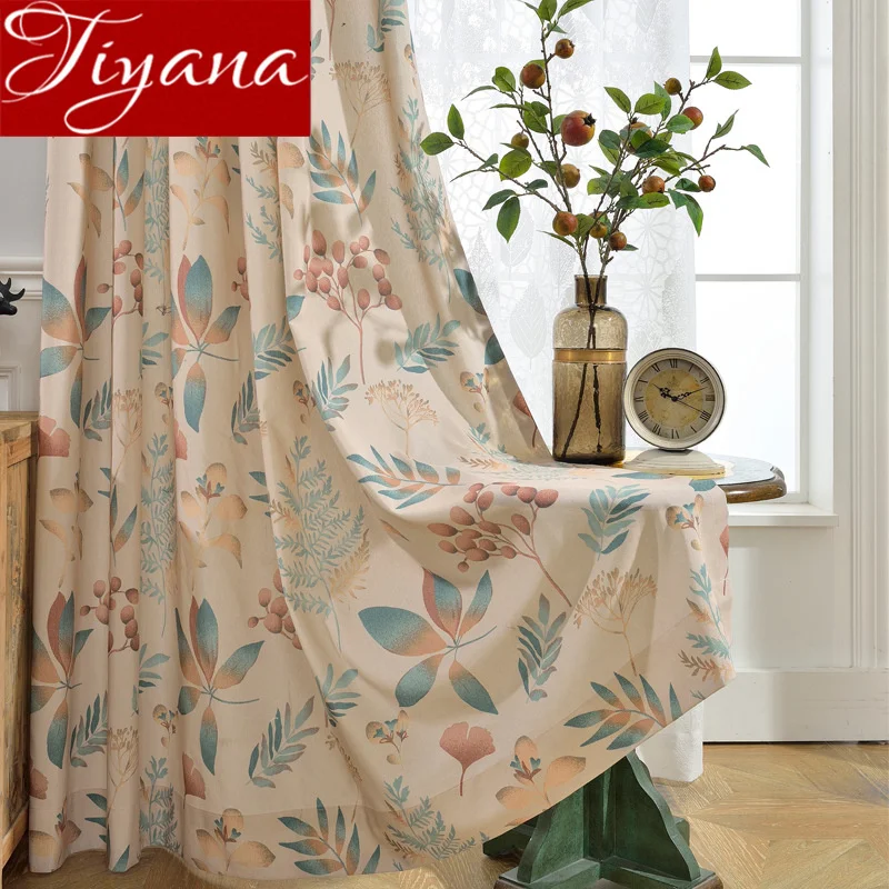 

Rustic Curtain for Window Bedroom Print Voile Plant Sheer Fabrics for Living Room Treatment Drapes Kitchen White Sheer X378 #30