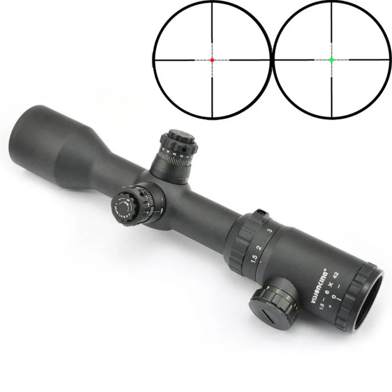 Visionking 1,5-6x42 Aim Riflescopes ar15 ak водонепроницаемый длинный Диапазон ночного видения Охота 30 мм трубка снайперский оптический прицел. 223. 308