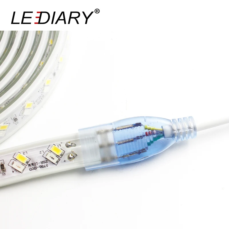 LEDIARY IP67 водонепроницаемая цветная светодиодная лента 5730 220 В светодиодов/м два