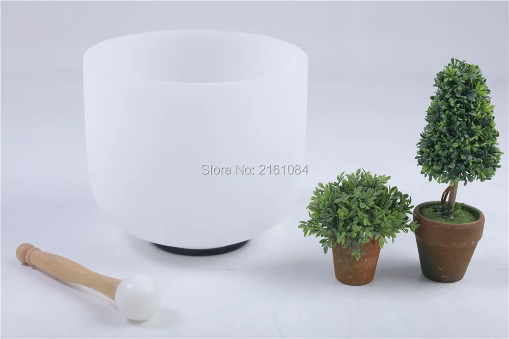 

14" A# Third Eye Chakra Quartz Crystal Singing Bowl with one free suede and o-ring