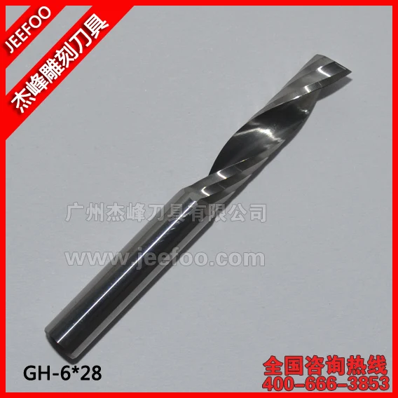 

6*28MM One Spiral Flute Bits Tungsten Carbide End Mill Engraving Tool Bits Wood Router Bits Cutting Tool