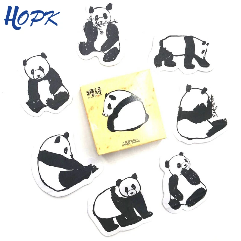 45 Pcs/Set Cute Panda Stickers Planner Scrapbooking Decoration Journal Sticker Diy Diary Label Stick Kawaii Stationery 45 pcs box galaxy decorative stationery planner mini round ins stickers scrapbooking diy diary album stick lable