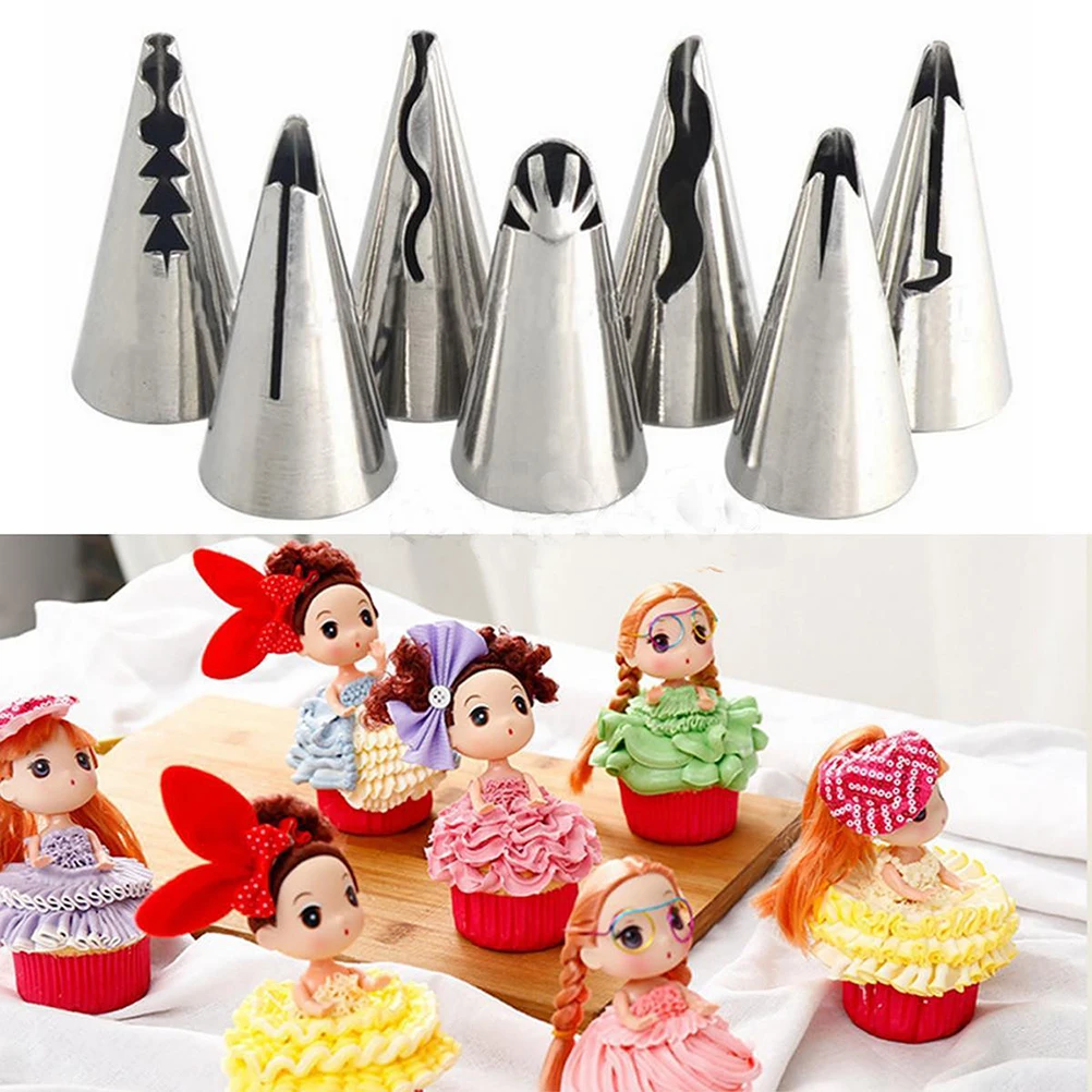 

7 Pcs/set Stainless Steel Russian Tulip Icing Piping Nozzles Wedding Cake Decorating Tips Sets Tulip Skirt Dress
