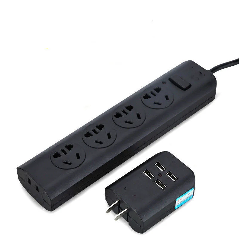 Pаспродажа Мощность розеток АС Plug 4 Зарядка через usb Порты и разъёмы Универсальный 4 розетки переключатель 1,8 м гнездо удлинителя