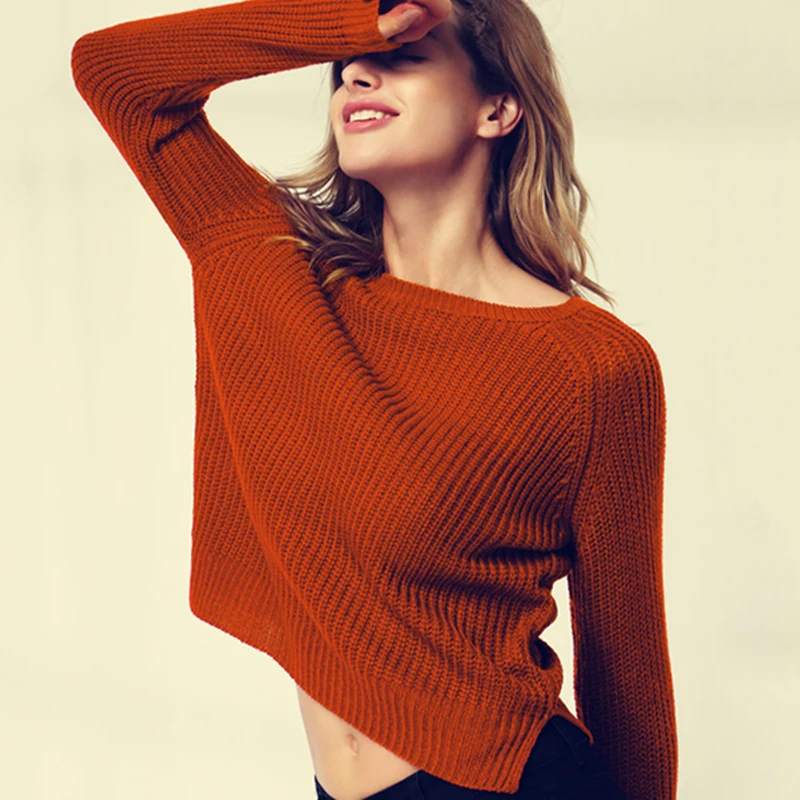 Solid Knitted Sweaters Pullovers Korean Style OG0690