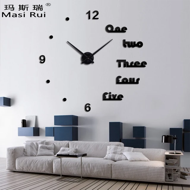 2017 New Metal Diy Wall Clock Home Decor Modern Design Needle 2017 New Metal Diy Wall Clock Home Decor Modern Design Needle Acrylic Mirror Watch