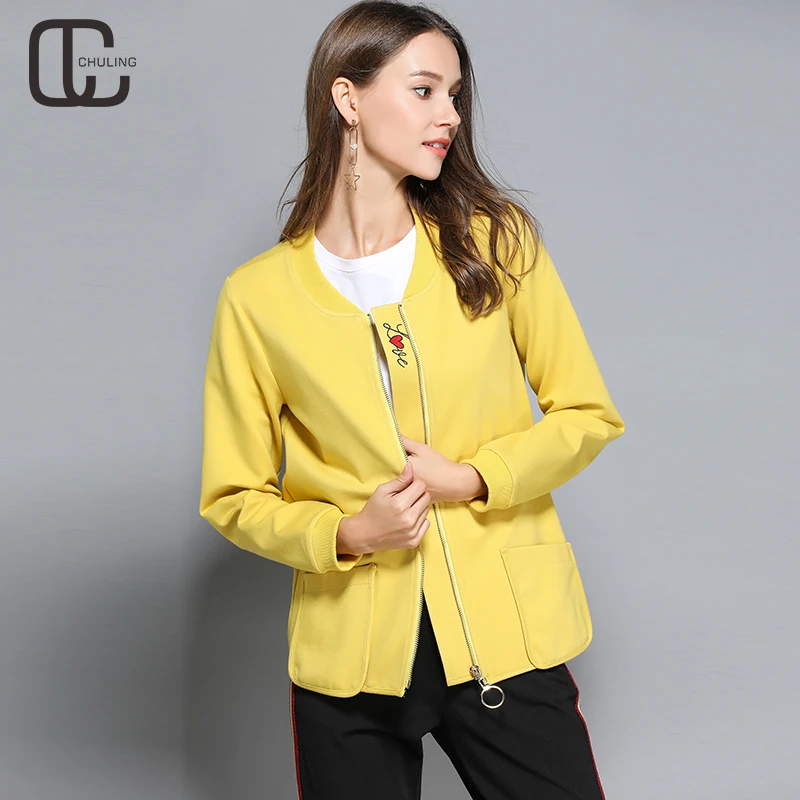 Buy Autumn Winter Women Zipper Casual Embroidery