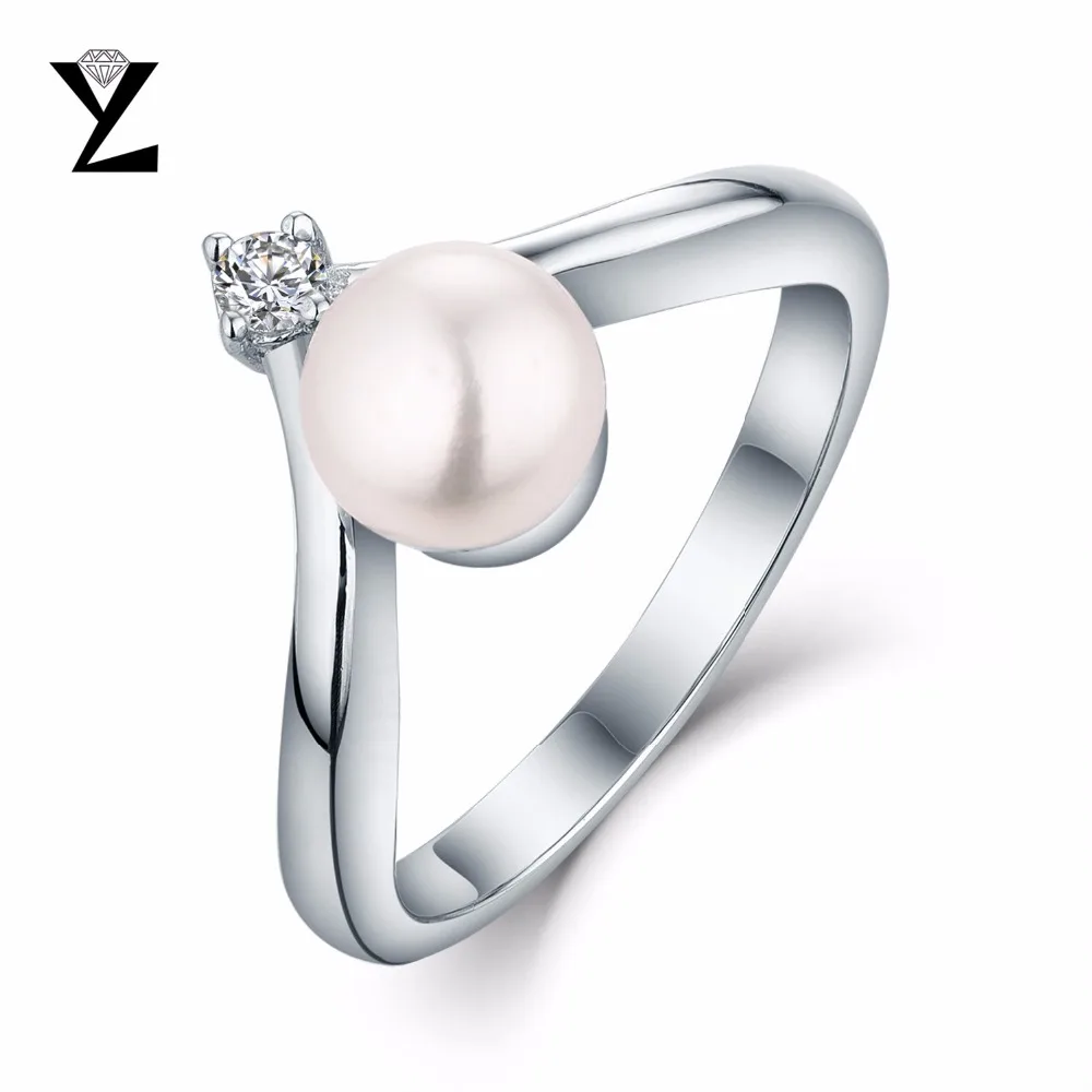 YL Luxury Jewelry 925 Sterling Silver Ring 8-9 mm 100% Natural Freshwater Pearl Wedding Big Women Birthday Gift | Украшения и