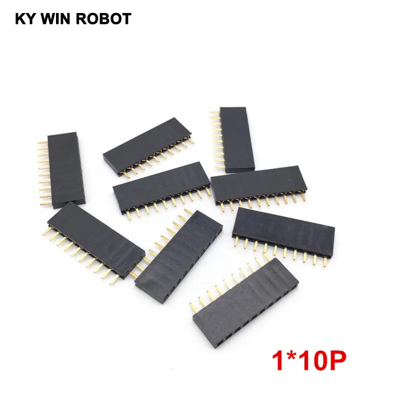 

10PCS/lot 1x10 10PIN Single Row Straight Female Pin Header Connector 2.54MM Pin Header Strip 1*10P