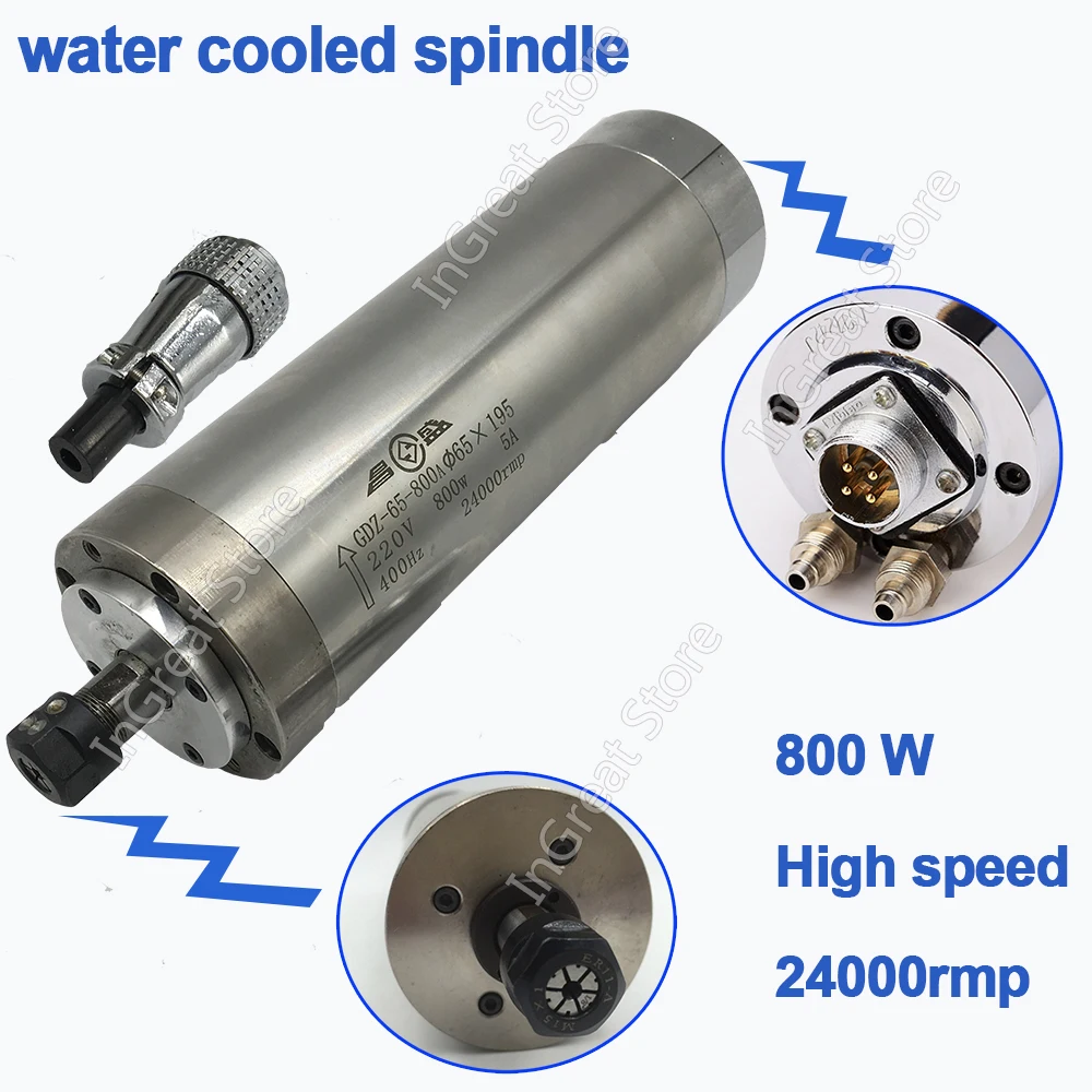 110V 800w 24000RPM ER11 water cooling Woodworking AC Spindle motor 4 bearings