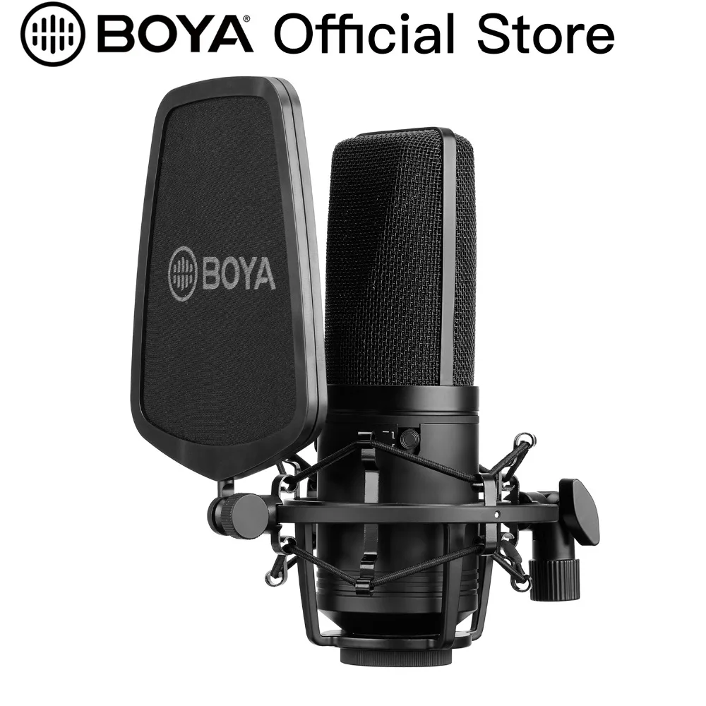 

BOYA Large Diaphragm Condenser Microphone with 3 Polar Patterns & Sturdy Housing for Vocal Recording Singer Podcaster Home Audio