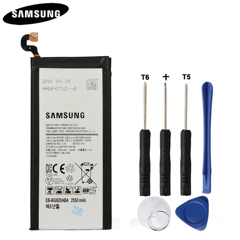 Original font b Phone b font Battery EB BG920ABE For Samsung GALAXY S6 G9200 G9208 G9209