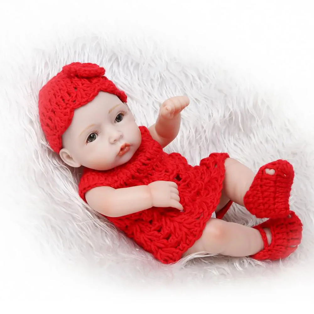 26CM Baby Kids Girls Mini Reborn Doll Soft Vinyl Silicone Lifelike