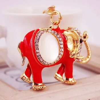 

12pcs/lot YWbeyond Indian wedding souvenirs Car keyring Crystal Rhinestone Elephant Key Chain Keychain Baby Shower Return Gifts
