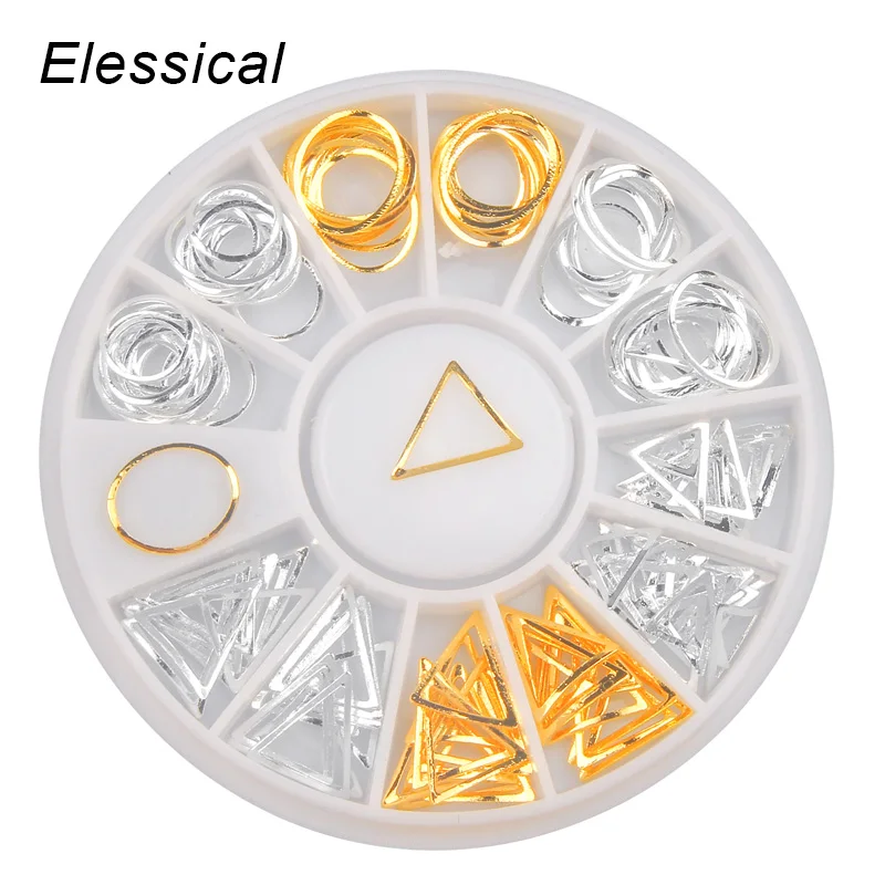 ELESSICAL круг Треугольники колесо ногтей УФ гель лак для подвески Стикеры 3D DIY fingnail