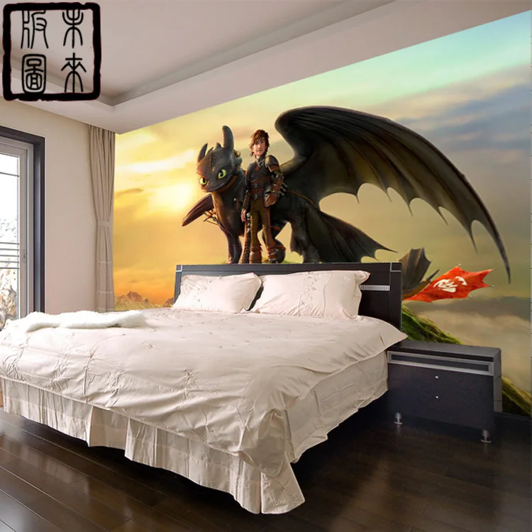 Wie Drachenzähmen Fototapete 3D Cartoon tapete Wandbild Designer ... Wie Drachenzähmen Fototapete 3D Cartoon tapete Wandbild Designer ...