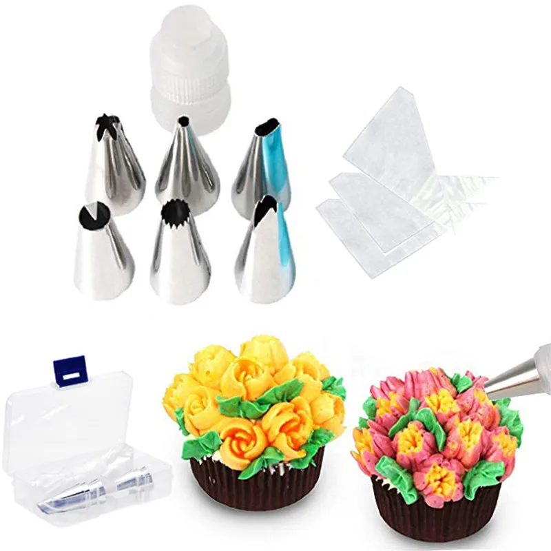 11PCS Pastry Nozzles And Coupler Icing Piping Tips Sets Stainless Steel