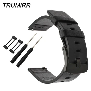 

24mm Italian Oily Leather Watchband + Tool + Adapters for Suunto Core Watch Band Steel Buckle Strap Wrist Bracelet Black Brown