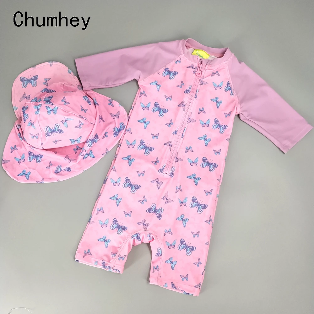 3M 2 Years UV 50+ Infant Swimwear Baby Girls One Piece Swimsuit Rash Guards Babies Swimming Suit