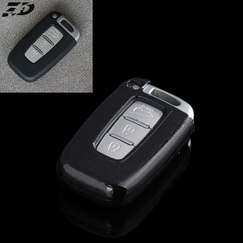 Чехол для ключей автомобиля Abs, подходит для hyundai Ix35 Verna Tucson Elantra, чехол для ключей автомобиля Kia K3 K3S K4 K5 Sportage Sorento, брелок - Название цвета: smart key black