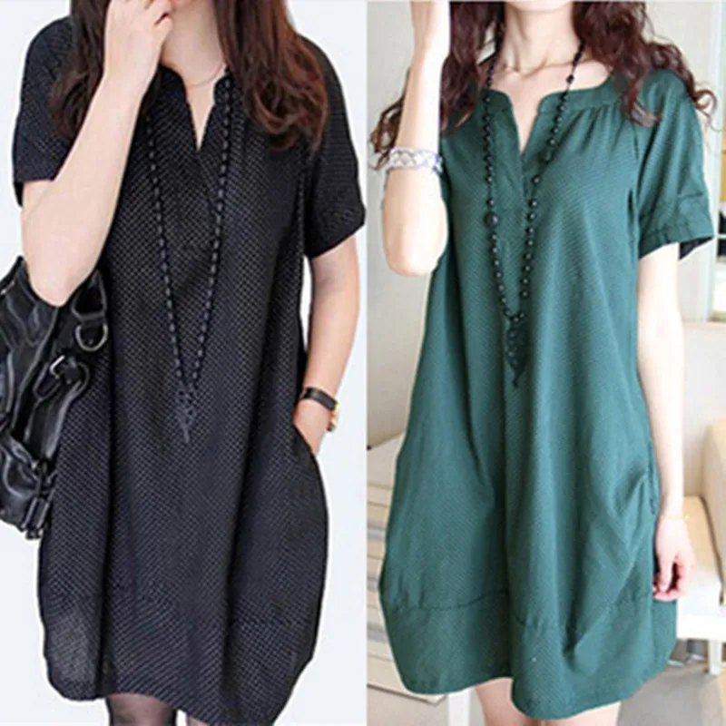 

Summer New Korean Maternity Dresses Casual Dots Pregnancy Dresses For Maternity Clothes for Pregnant Women Clothing Plus Size