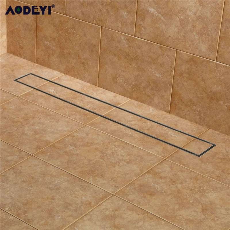 Günstige AODEYI 304 Edelstahl 60cm Fliesen Legen Rechteckigen Linear Anti Geruch Boden Ablauf Bad Hardware Unsichtbaren Dusche 11  208