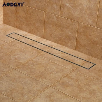 

AODEYI 304 Stainless Steel 60cm Tile Insert Rectangular Linear Anti-Odor Floor Drain Bathroom Hardware Invisible Shower 11-208