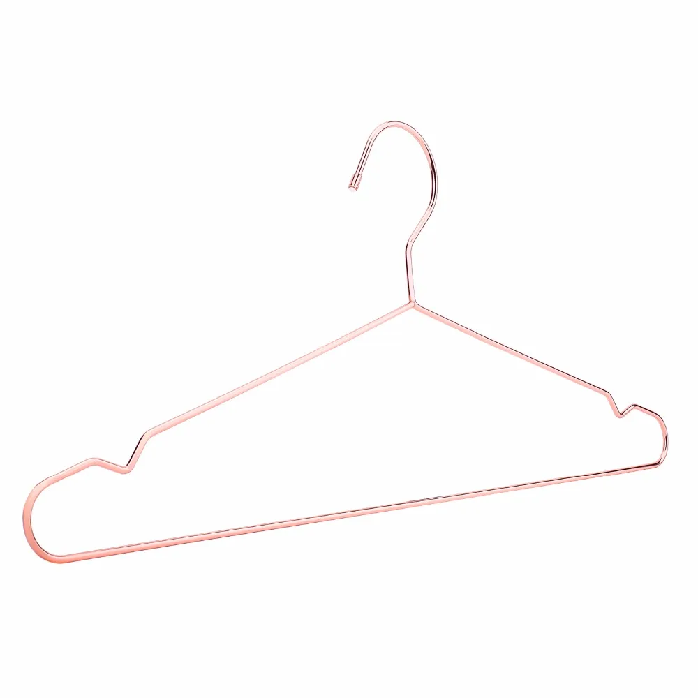 Hangerlink Rose Gold Metal Clothes Shirts Hanger with Groove, Heavy Duty Strong Coats Hanger, Suit Hanger (20 pcs/Lot)