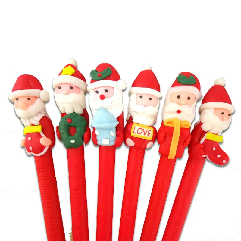 5 шт./лот, новинка, Новогодняя шариковая ручка с мультяшным Санта Клаусом и снеговиком, рождественские украшения, подарки, канцелярские принадлежности, школьные принадлежности, SD294 - Цвет: Santa Claus