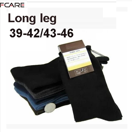 

Fcare 10PCS=5 pairs men dress socks black gray long leg socks 39 to 42, 43 to 46 plus size sokken calcetines hombre meias