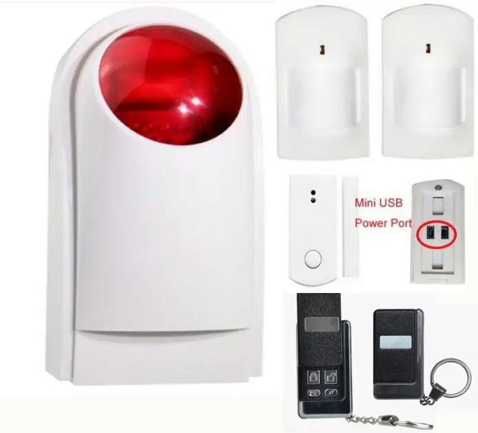 High quality 433MHZ Home Alarm System Waterproof Wireless Outdoor flash