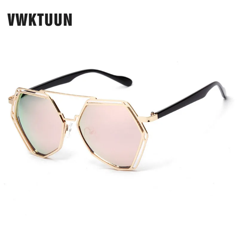 

VWKTUUN Oversized Womens Sunglasses Vintage Star Style Sun Glasses For Women Mirror Glasses Hollow Frame Sunglases Eyewear