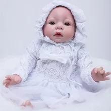 White Princess Girl Reborn Doll 20 Inch 50 cm Real Touch Newborn Babies Dolls Alive Toy With Rooted Mohair Kids Birthday Gift