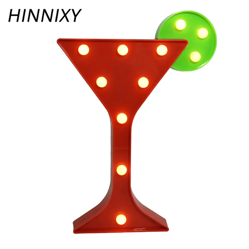 

Hinnixy Red Cocktail 3D LED Night Lights Cup Shape Decoration Children's Room Bedside Lamp Bedroom Night Lamp Lighting Fixture