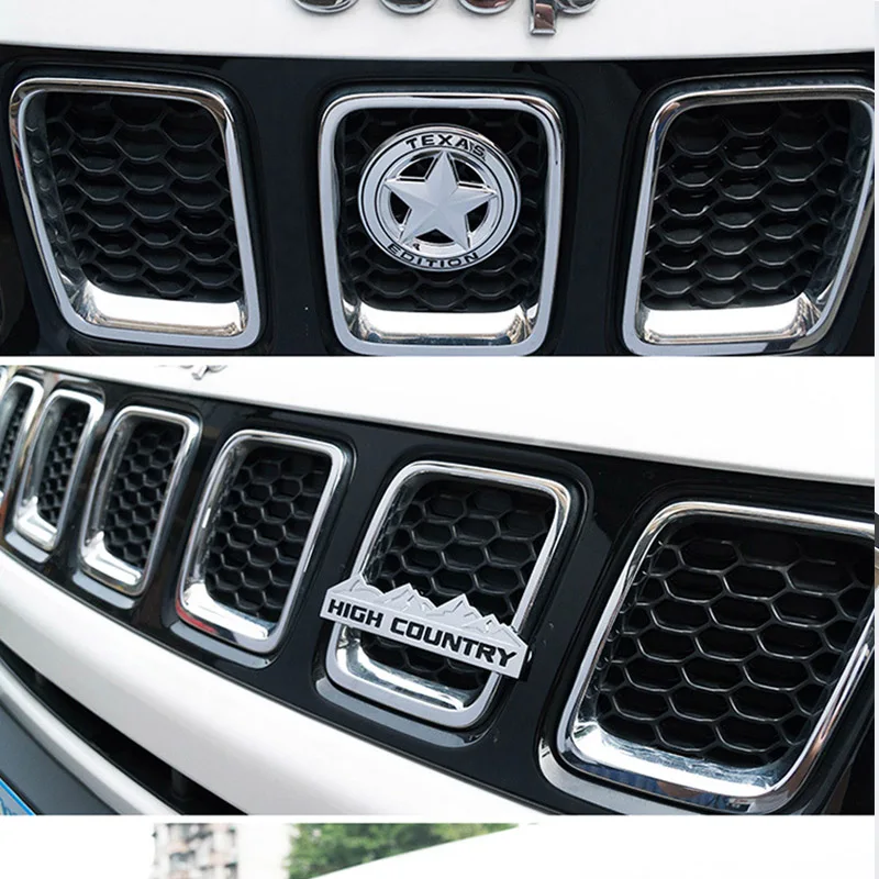  Car Front Grill Trim Sport Strip Cover Sticker For Jeep Renegade Compass Wrangler JK 4x4 Grand Cher