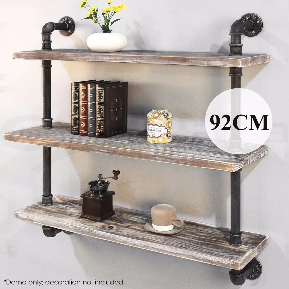

Wall Mounted Kitchen Wallshelf Industrial Practical 3 Layers Long Wall Mounted Bookshelves Household Practical Storage Rack