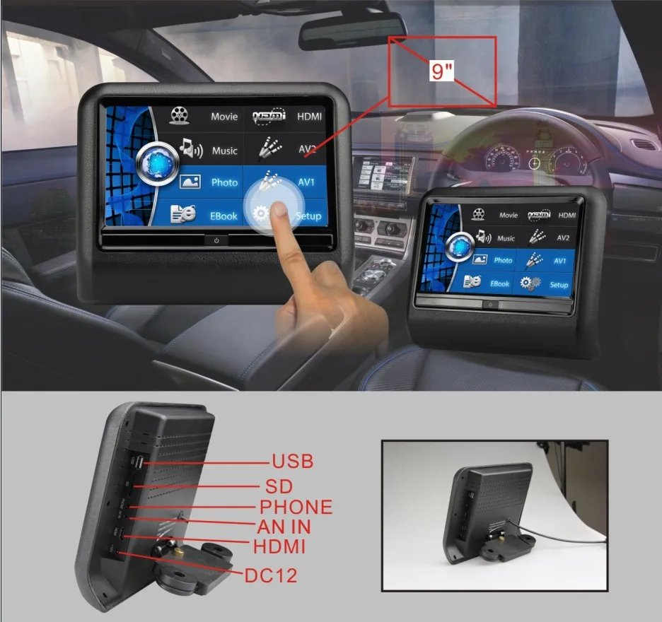 Buy 9" Car Clip on / Detachable / Active car headrest