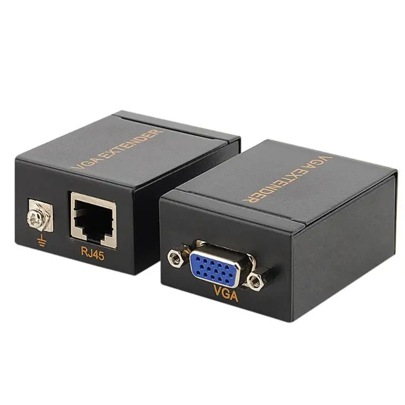 

1 Pair 60m VGA Signal Network Extender to Lan RJ45 Extender Ethernet 1080P Transmitter Receiver for PC Video Transmission