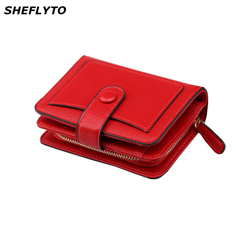 2018 New Women Wallets Luxury Brand Small Mini Coin Purse Hasp Card Holder Lady Wallet Zipper Female Leather Buckle Red Black 2018 New Women Wallets Luxury Brand Small Mini Coin Purse Hasp Card Holder Lady Wallet Zipper Female Leather Buckle Red Black