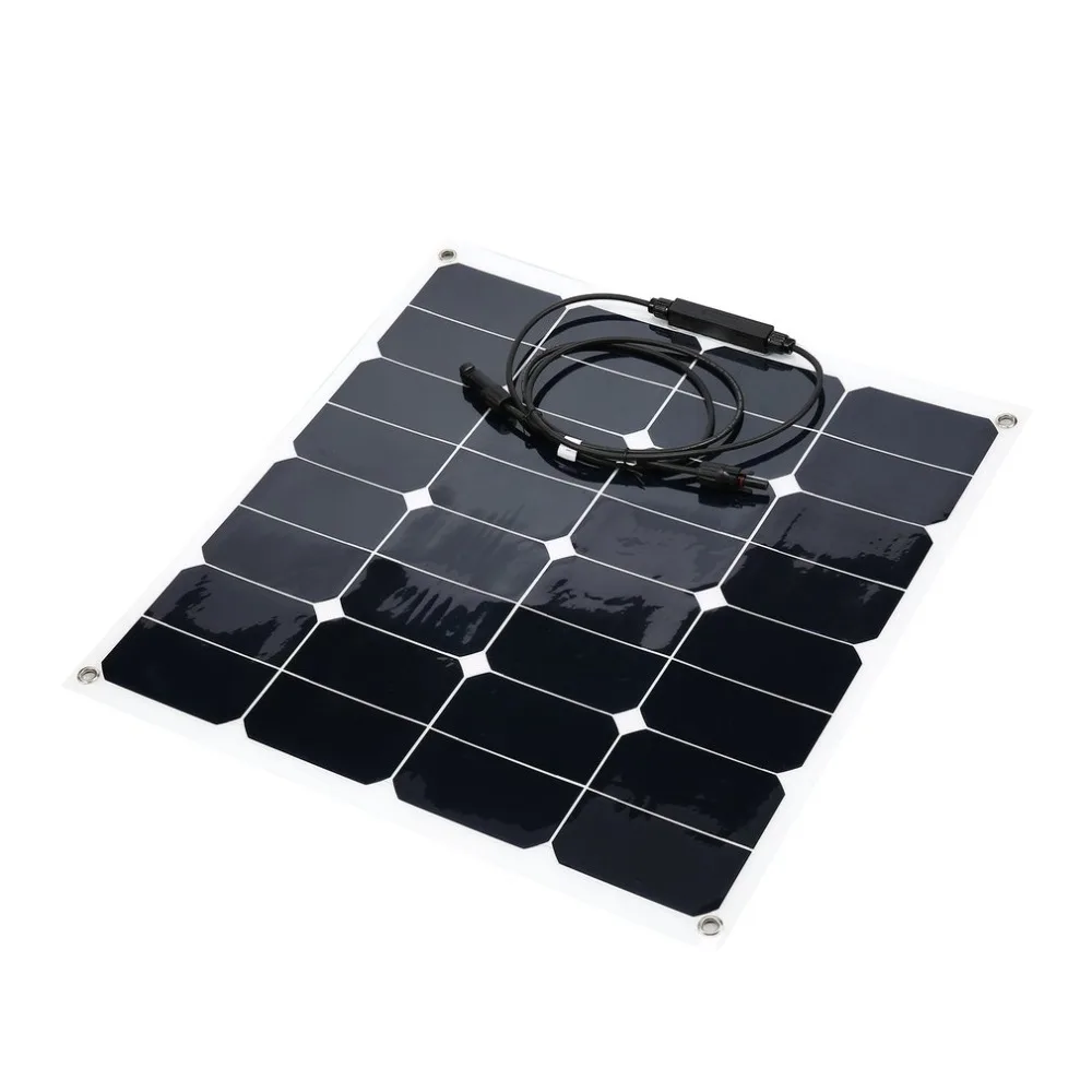

18V 50W Flexible Battery Solar Charger Portable Solar Panel Charger with Clip