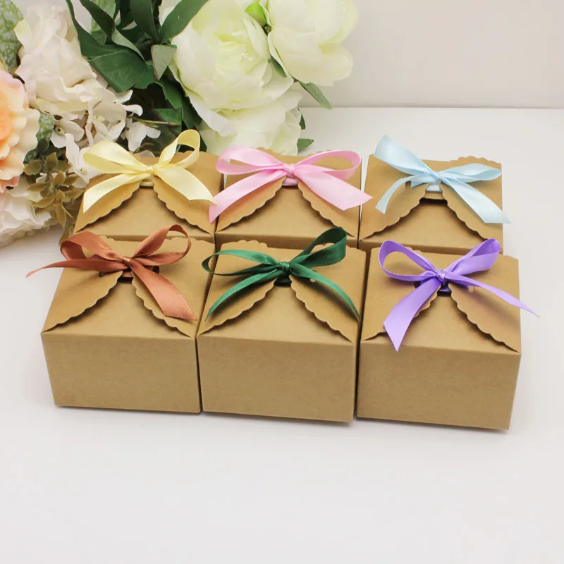 

Wedding Kraft Paper Sugar Candy Box Candy Packaging Carton Wedding Gift Box Baby Shower Birthday Event Party Supplies
