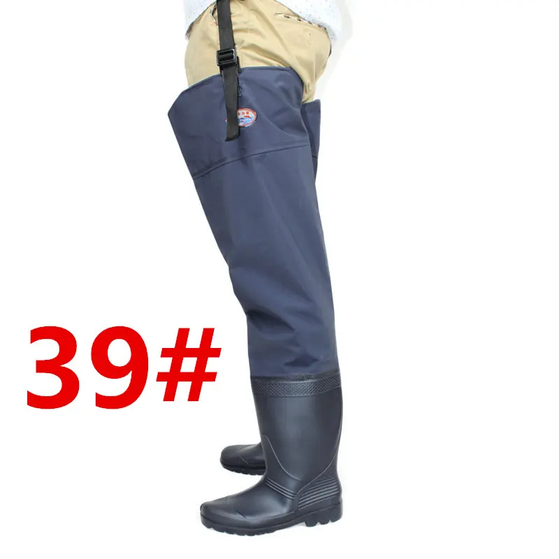Унисекс плюс 46# рыбацкие болотные ноги брюки супер большие синтетические кожаные сапоги утолщенная подошва цельные рыбацкие болотные ноги брюки - Цвет: 39