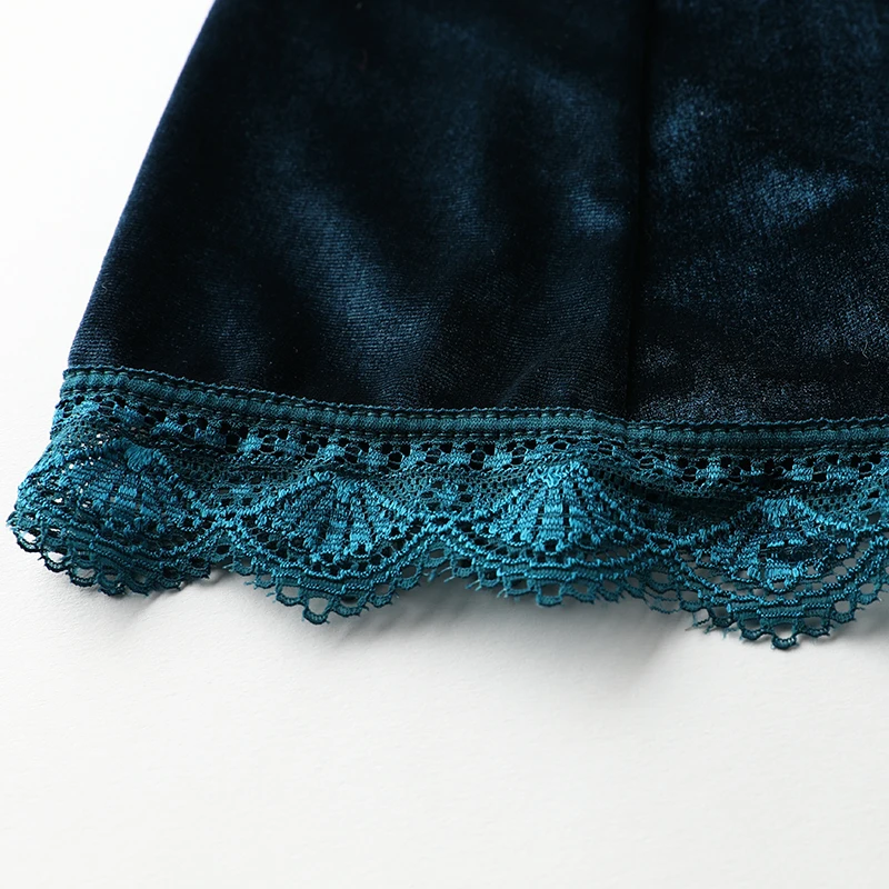 Зимняя Европейская и американская Сексуальная кружевная ночная рубашка с лямкой на шее, тонкая стильная Домашняя одежда, короткая юбка для женщин