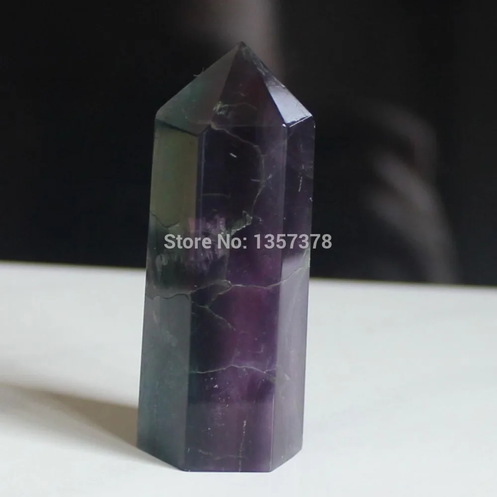 

huij 00149 Fluorite crystal hexagonal point healing Bronze Statue